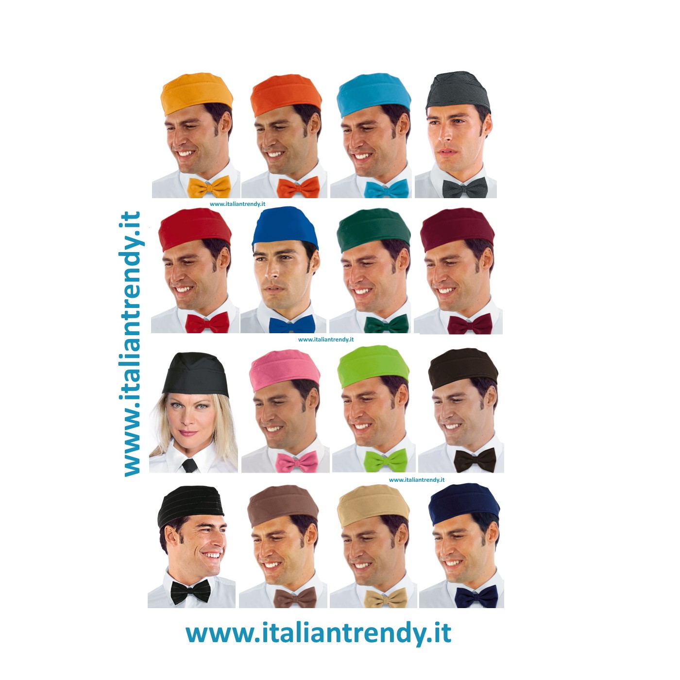Cappello a Bustina Per Cameriere di Bar, Gelateria, Panificio, Unisex 17 Colori 195 gr. 100 Poly
