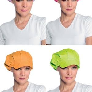 Cappello Donna 4 Colori Lilla Verde Arancio Fuxia Ideale Per Panificio Bar Gelaterie Alimentari