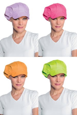 Cappello Donna 4 Colori Lilla Verde Arancio Fuxia Ideale Per Panificio Bar Gelaterie Alimentari