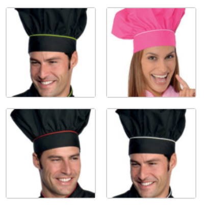 Cappello Da Cuoco Classico Nero Riga Taglia Unica Regolabile Con il Velcro