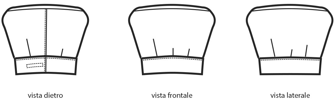 Cappello Da Cuoco Classico Nero Riga Taglia Unica Regolabile Con il Velcro - immagine 9