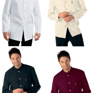 Giacca coreana uomo con bottoni dorati per alberghi o domestici Nera Bianca Bordeaux