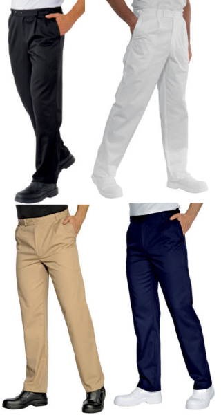 Pantalone classico con pinces Nero, Blu, Bianco