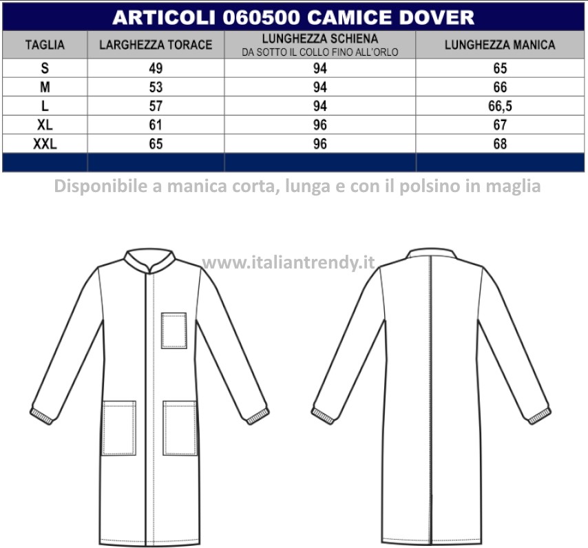 DOVER - Camice medicale biancco collo alla coreana misto cotone - immagine 4