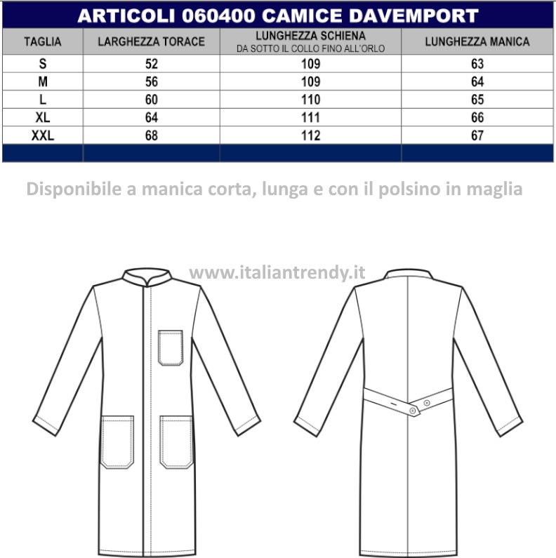 DAVEMPORT - Camice bianco uomo collo alla coreana bottoni automatici 100% cotone - immagine 4