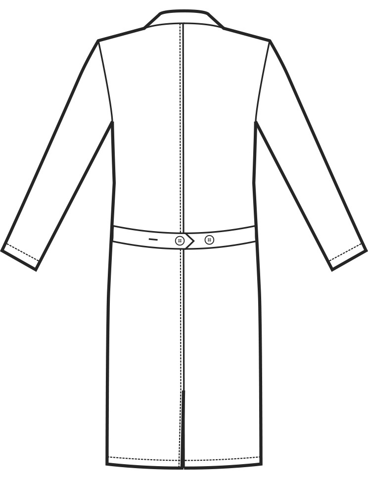 Camice uomo bianco lungo cm. 110 fino alla 3XL bottoni a vista - immagine 7