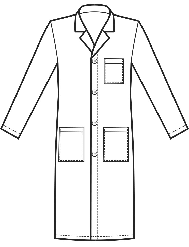 Camice uomo bianco lungo cm. 110 fino alla 3XL bottoni a vista - immagine 6