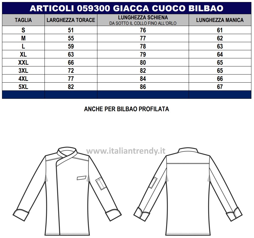 BILBAO - Giacca chef bianca con profili neri e bottoni a pressione in cotone ML MC gr. 210 - immagine 4