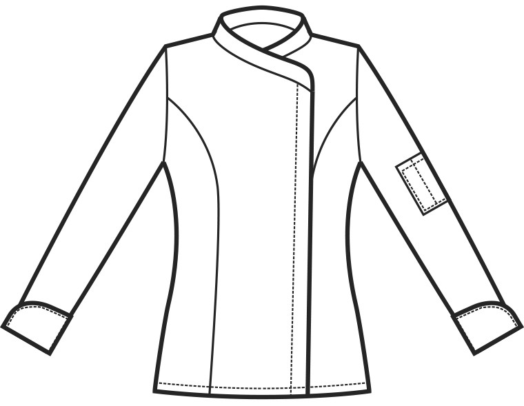 LADY SNAPS - Giacca Chef donna bianca, con tricolore o profili neri ML MM - immagine 8