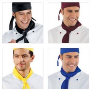 Triangolo Per Cuoco o Chef Per Cucina o Pizzeria 5 Colori Nero, Giallo, Blu, Rosso, Bordeaux