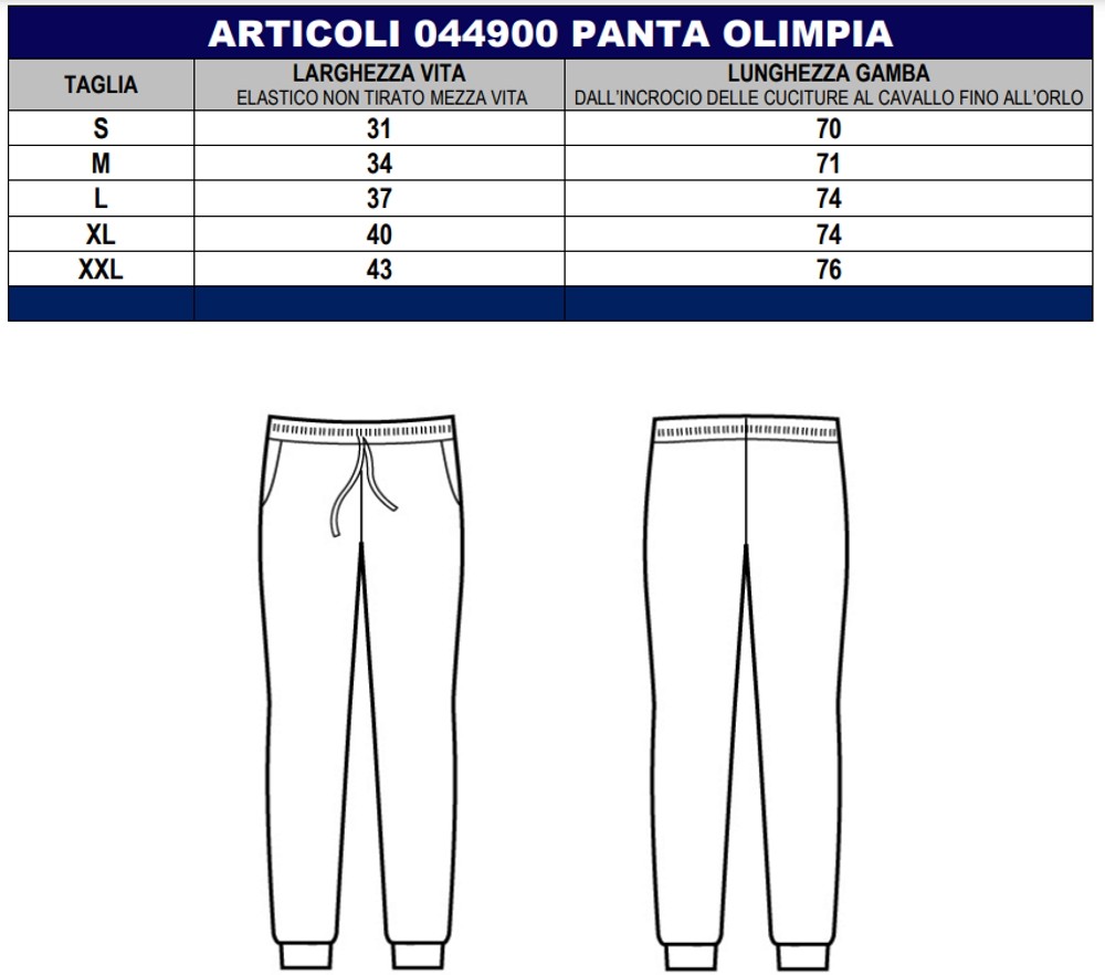 OLIMPIA - Pantalone felpato tipo tuta bianco o nero Unisex - immagine 3