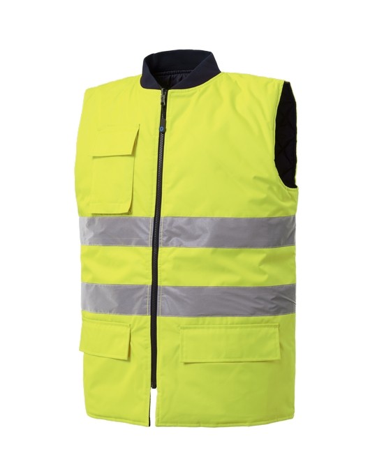 Gilet ad Alta Visibilità Hi-Vis Reversibile con 5 Tasche e Porta Badge- in 2 Colori - immagine 3