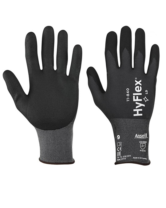 Guanto da Lavoro in Schiuma di Nitrile Traspirante - Resistenza e Comfort per Uso Industriale HyFlex 11-840