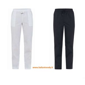 Pantalone Bianco o Nero Unisex leggero dalla XS alla 3XL Per Estetica o Settore Sanitario