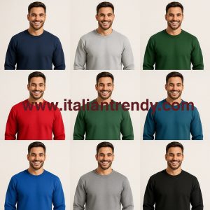 Felpa Tinta Unita Girocollo Garzata Per Aziende In Cotone 8 Colori