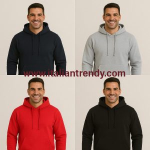 Felpa con Cappuccio Devon in Blu, Nero, Grigio o Rosso Con Coulisse e Tasche