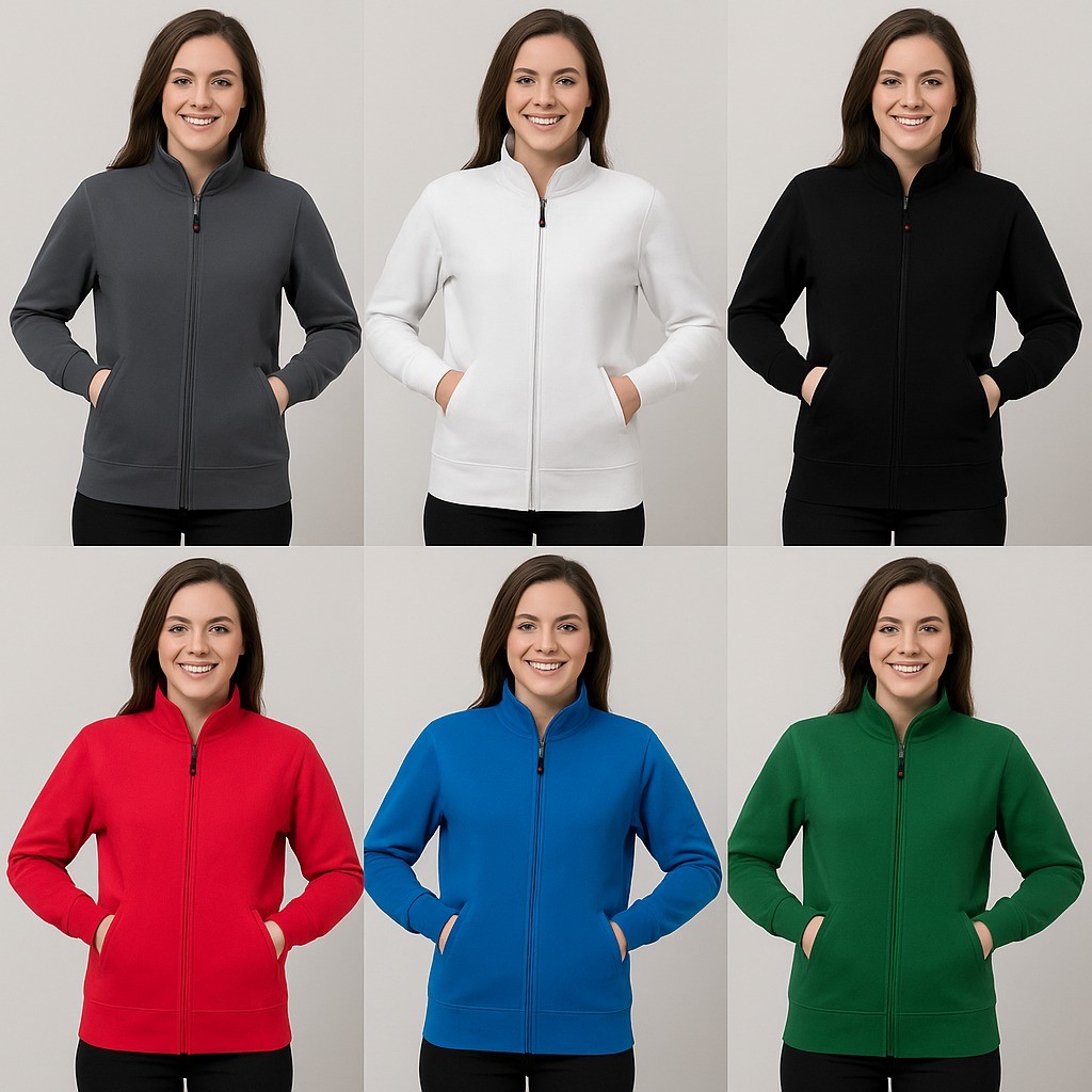 Felpa Canberra Lady con Zip - 7 Colori Disponibili, Taglie da XS a XXL