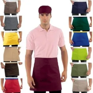 VITA COLOURS - Grembiule corto a vita con tasca cm. 70X46 13 Colori misto cotone 195 Gr