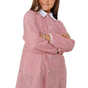 Grembiule per Bambina o Bambino Asilo Scuola Materna 3-4-5-6 Anni a Quadretti Verde, Giallo, Rosso, Azzurro
