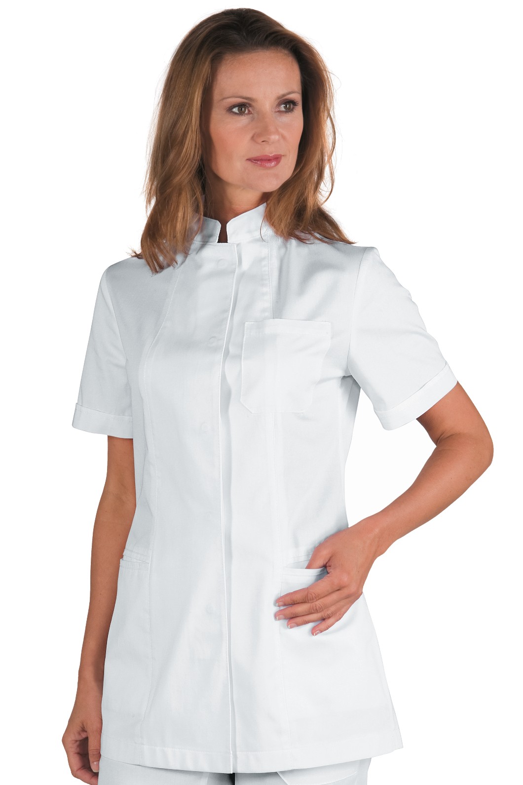 Casacca Bianca Donna Coreana Medicale Estetica in Cotone M/L M/M - immagine 2