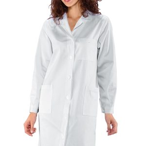 Camice Bianco Donna Cotone Linea Dritta e Comoda Per Medico Farmacista