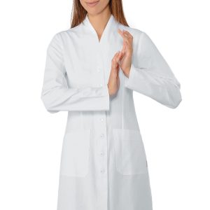 Camice Estetico Medicale Lungo Bianco Da Donna A Manica Lunga o Corta