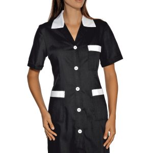 Camice da Donna Slim Leggero a Manica Corta Per Colf o Imprese di Pulizie-Positano