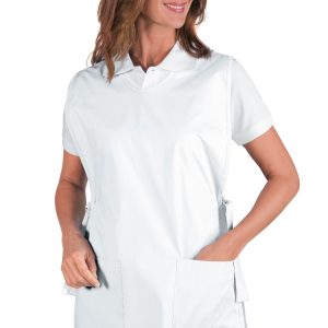 Grembiule Donna Scamiciato a Poncho Bianco Per Alimentari Estetica Medicale