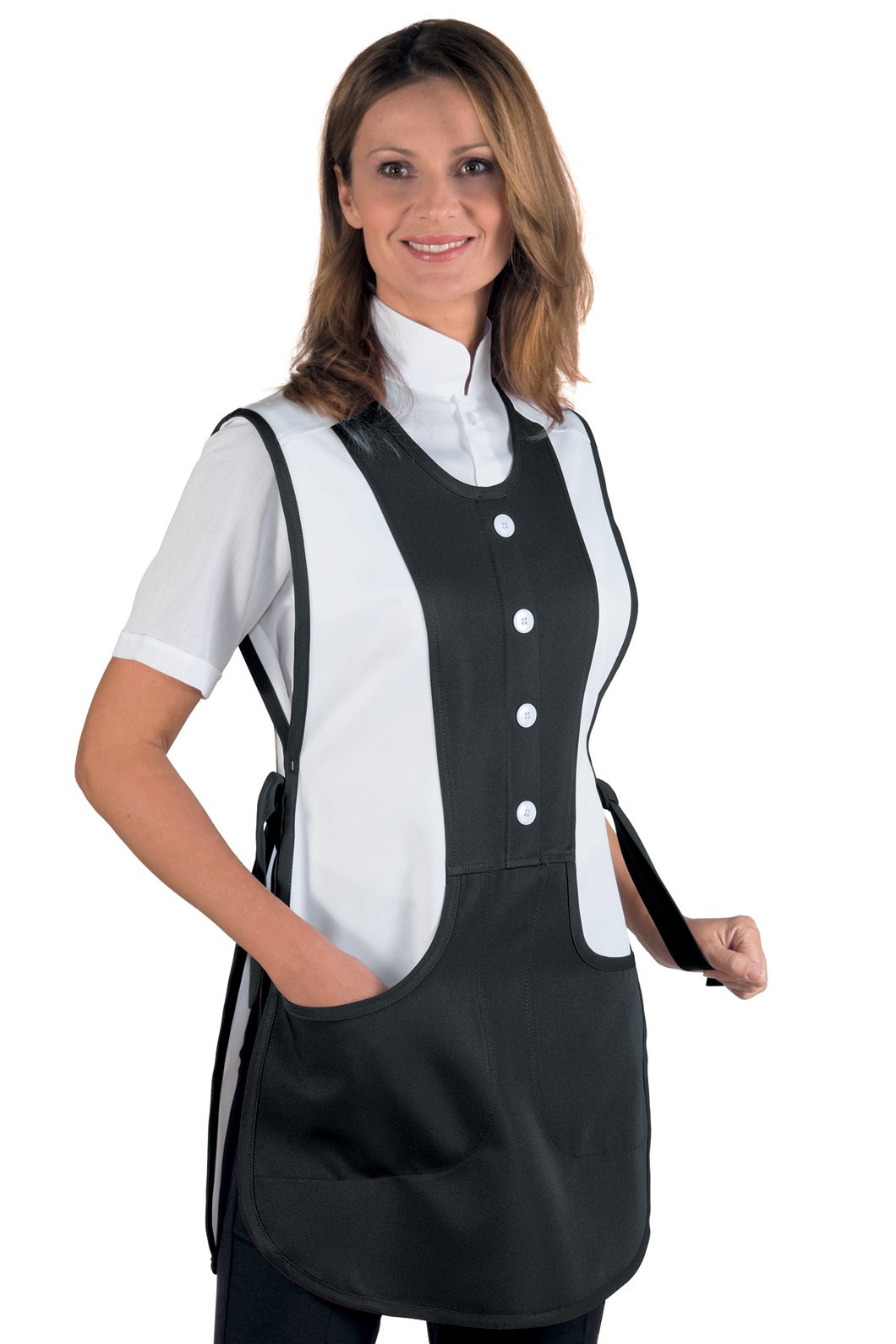 Grembiule Donna Poncho Alimentari E Bar In Bicolore 12 Colori - immagine 2