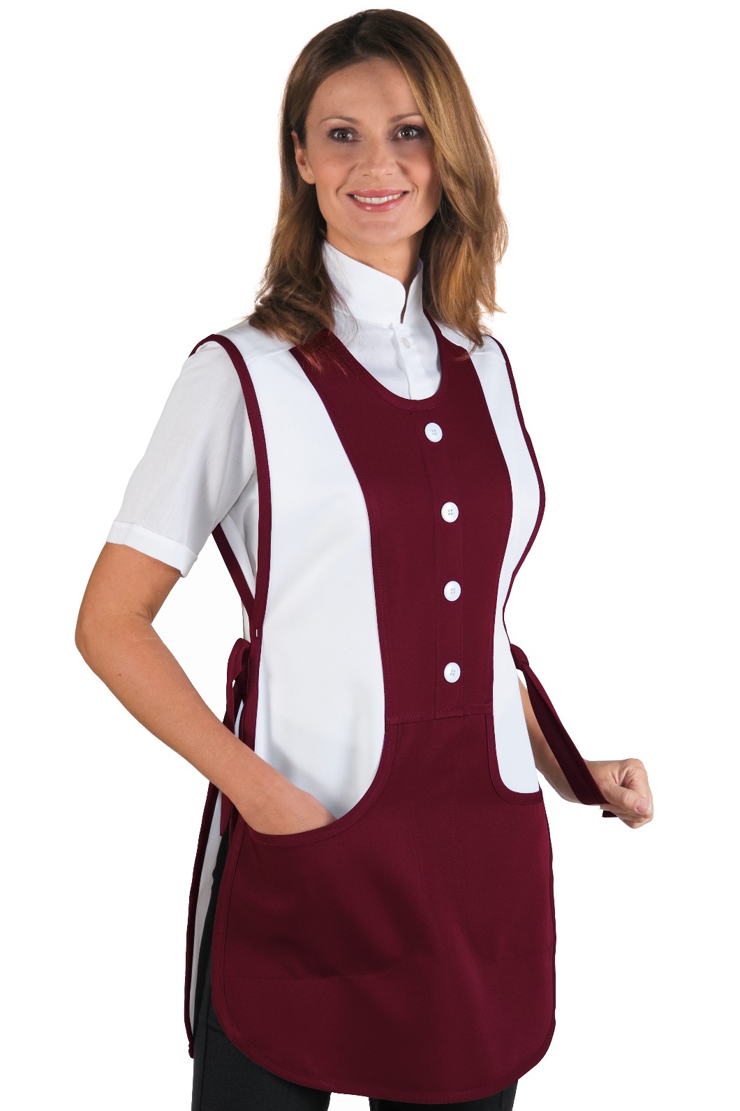 Grembiule Donna Poncho Alimentari E Bar In Bicolore 12 Colori - immagine 3