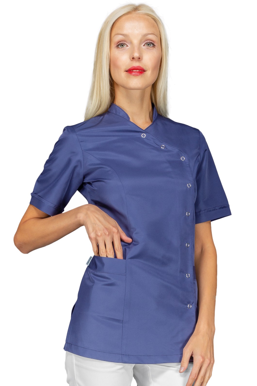 Casacca da Donna Manica Corta Antimacchia Per Estetiste Parrucchiere 4 Colori - immagine 4