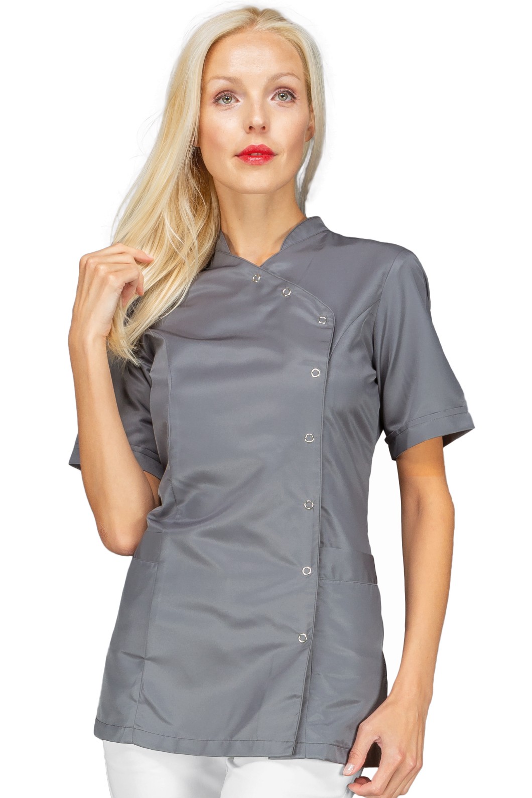 Casacca da Donna Manica Corta Antimacchia Per Estetiste Parrucchiere 4 Colori