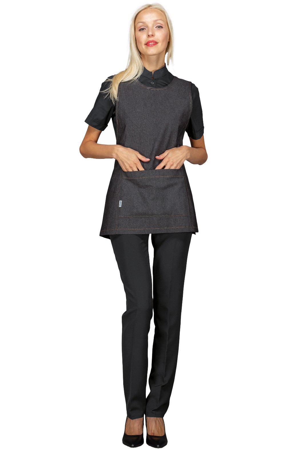 Vestitino Donna in Jeans Taglia Unica a Poncho Per Parrucchiera Estetista - immagine 3