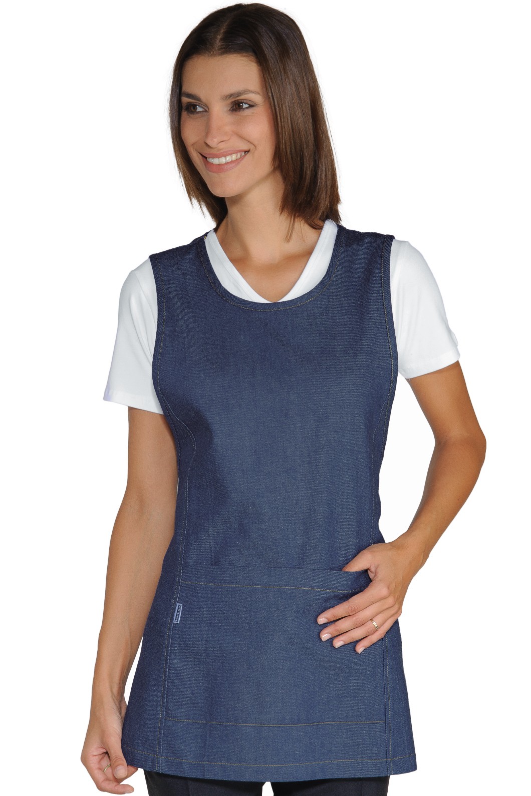 Vestitino Donna in Jeans Taglia Unica a Poncho Per Parrucchiera Estetista - immagine 5