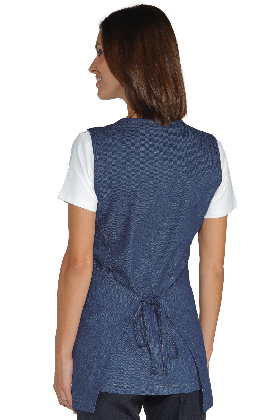 Vestitino Donna in Jeans Taglia Unica a Poncho Per Parrucchiera Estetista - immagine 6