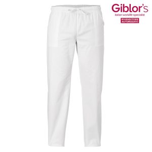 Pantalone da Lavoro Slim Fit Bianco in Cotone per Uomo e Donna in Spa, Settore Medico e Ho.Re.Ca. Alan Giblor s