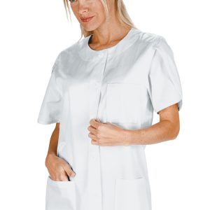 Casacca Bianca Da Donna Taglia Comoda per Estetista Centro Benessere anche Taglie Forti