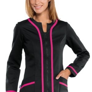 Casacca Nera e Fuxia Extra Slim Donna Aperta con Zip Divisa per Estatica