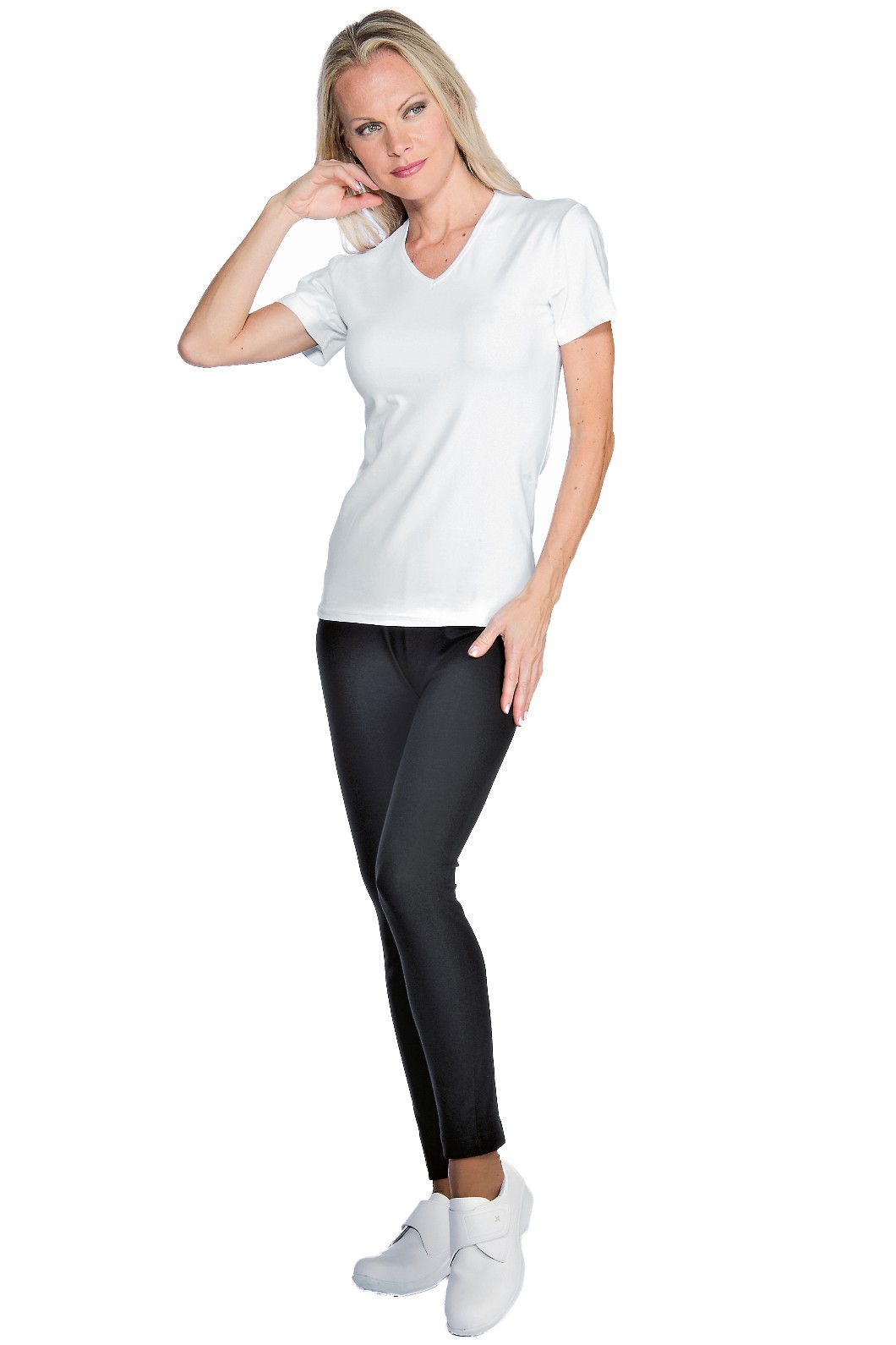 Pantalone Leggings Nero o Bianco da Donna Per Estetista Benessere Fitness - immagine 4