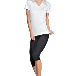 Pantalone Leggings Corto Bianco o nero per Estetista Benessere Fitness