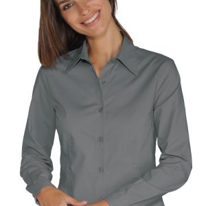 Camicia Donna Slim Leggera in Bordeaux Azzurro Grigio Marrone Manica Lunga
