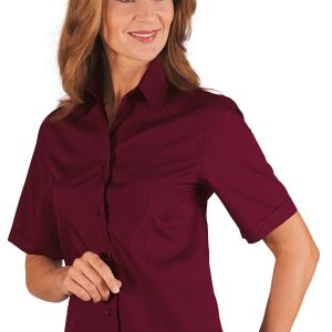 Camicia Donna Slim Leggera in Bordeaux Azzurro Grigio Marrone Manica Corta