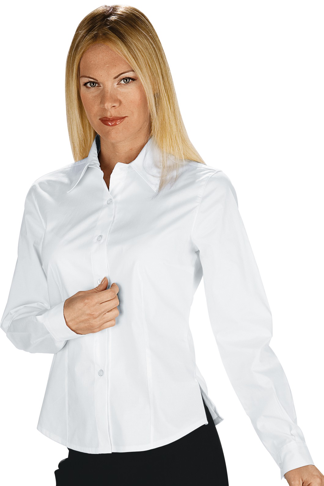 Camicia Donna Bianca Slim Cotone Stretch Per Ristoranti Hotel Catering Hostess