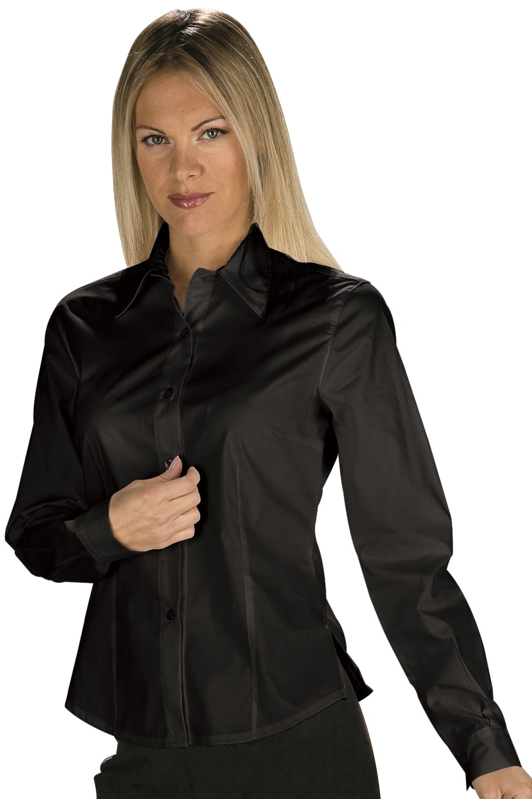 Camicia Donna Nera Stretch Per Bar Ristoranti Hotel Catering Hostess