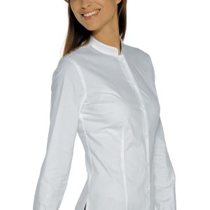 Camicia Bianca Coreana Elasticizzata Slim Donna Per Divisa Bar M/L M/M 3/4