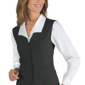 Gilet Donna Blu o Nero Sciancrato Per Alberghi Hotel Hostess Catering