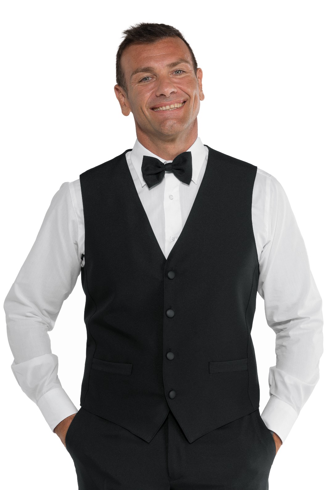 Gilet Nero Uomo Donna Per Ristoranti Hotel Hostess Barman XS-5XL