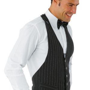 Gilet Gessato Nero Uomo Donna per Bar Hotel o Eventi Taglia Unica