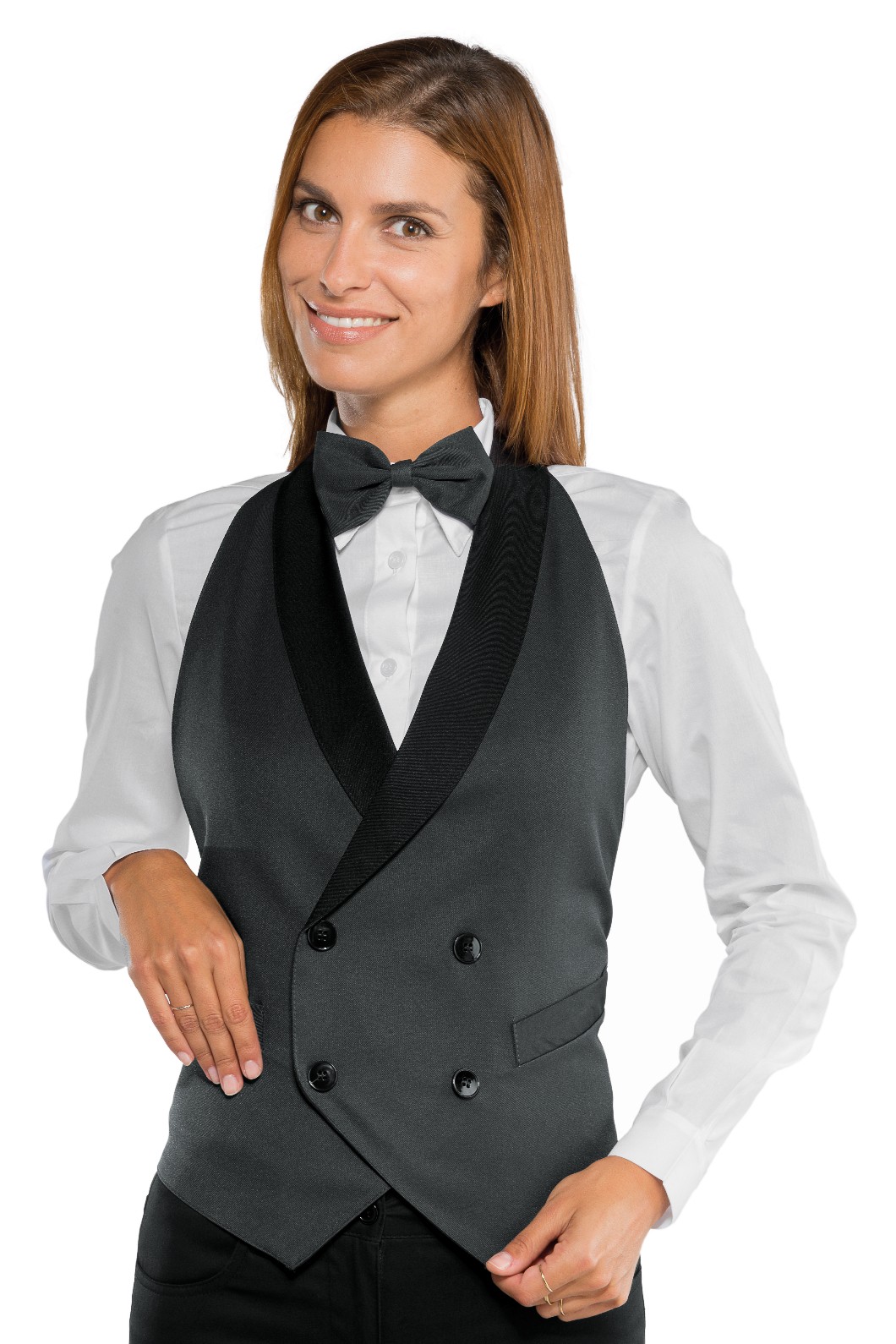 Gilet Uomo Donna Doppio Petto Per Camerieri Taglia Unica - immagine 4