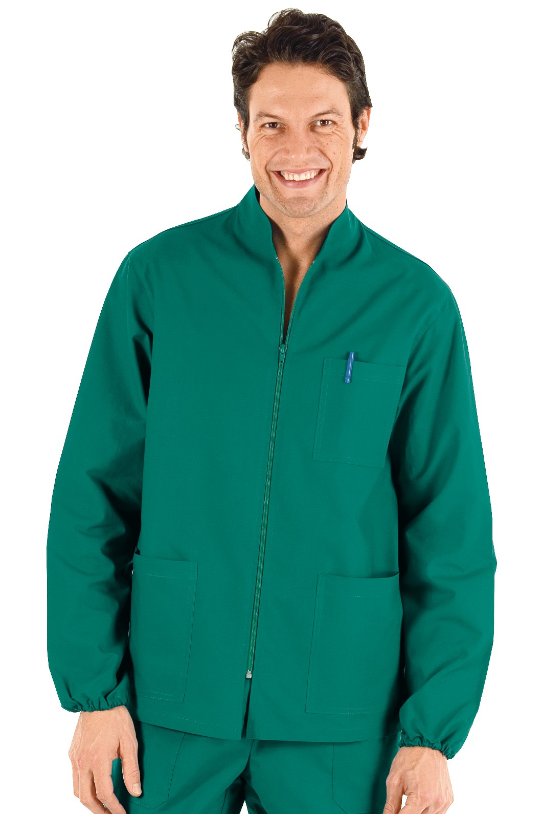 Casacca Con Zip Centrale Verde Chirurgico Veterinario Dentista Medico 3 Mod. - immagine 2